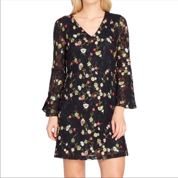 Tahari Dresses & Skirts - Tahari Black Lace Floral Embroidered Dress 8